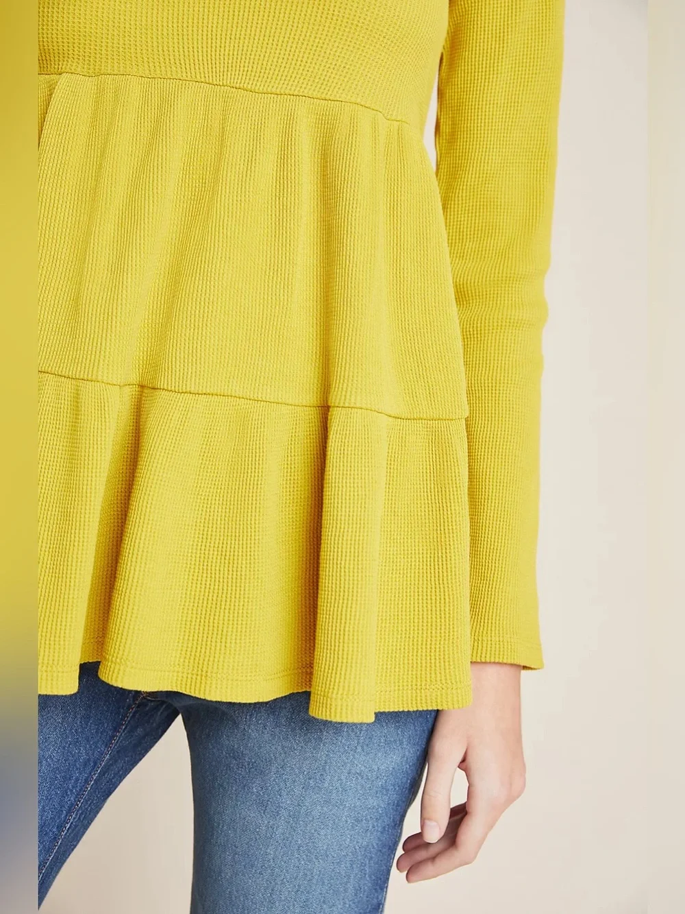 NWT Anthropologie Maeve Maeve Samina Thermal Babydoll Top Size Medium - Picture 3 of 10